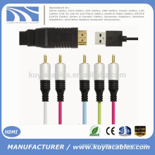 HDMI macho a 5RCA RGB con el chipset de la viruta Cable audio del Vedio Directamente usb 1M los 1.5M 1.8M